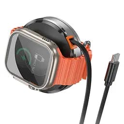 БЗП Hoco CQ18 Flash 2in1 Magnetic + iWatch (with retractable cable Type-C) Silver - мініатюра 3