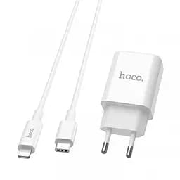 Зарядное быстрое Hoco C71a 18W PD rapid charger с кабелем lightning - type-С