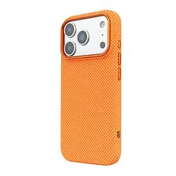 Карбоновый чехол для Apple iPhone 17 Pro, LikeCarbon2 MagCase, оранжевый, тонкий защитный чехол-панель из поликарбоната с магнитами N52, MagSafe, противоударный, совместим с беспроводной зарядкой, приподнятые края для защиты камеры - мініатюра 5