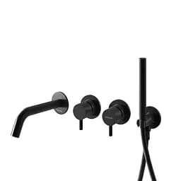 Змішувач для ванни Kohlman Axel black + BOX прихованого монтажу QW260AB+QW230RB Чорний матовий