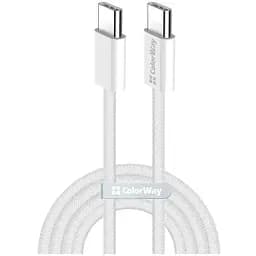 Дата кабель USB-C to USB-C 1.0m 60W 3.0А grey ColorWay (CW-CBPDCC061-GR)