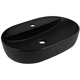 Раковина накладна Qtap Scorpio 600x400x120 Matt Black з донним клапаном QT142203MBMBN48469