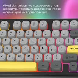 Клавиатура игровая проводная Ajazz AF-BGY-98 USB Black-Gray-Yellow - мініатюра 8