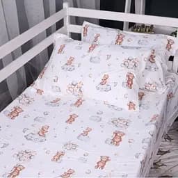 Комплект постільної білизни MirSon Фланель 010 Teddy ballons білий King Size King Size (2200009654107) - мініатюра 3