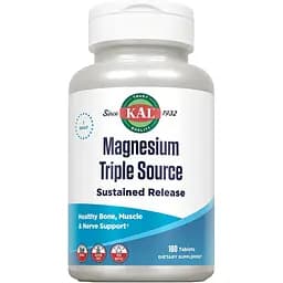 Мінерали KAL Magnesium Sustained Release Triple Source 500 мг 100 пігулок