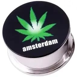 Гриндер для измельчения табака Ashtray Amsterdam HL-179 Конопля Black Silver (10862)