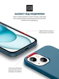 Силиконовый чехол для Apple iPhone 15 Plus, ICON2 Case, синий, противоударный, панель, защита всего корпуса, матовая поверхность Soft Touch, выступает над дисплеем, совместим с защитными стеклами и пленками, с микрофиброй, ArmorStandart (ARM70514) - мініатюра 5