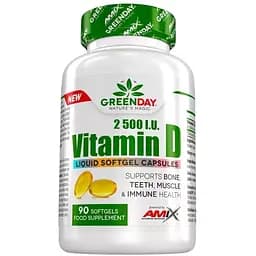 Витамины и минералы AMIX GreenDay Vitamin D3 2500 IU, 90 капсул