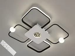 Люстра стельова LED Diasha MX2990-2+2B WH+BK, 55W, чорна+біла, сучасний стиль для вітальні, спальні, кухні, 60 см