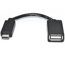 Кабель REAL-EL USB Type-C - USB V 2.0 (M/F), 0.1 м, черный (EL123500030)
