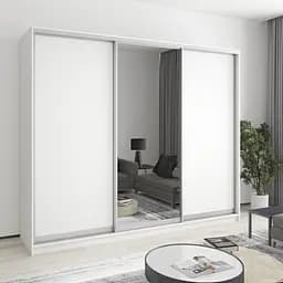 Шкаф-купе трехдверный MebelStar Комбо AL 2ДСП/Зеркало 250x45x210 см Аляска белый (MBS-3197)