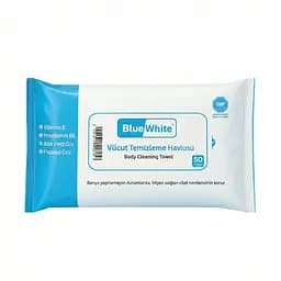Вологі рушники універсальні Blue White Body Cleaning Towels 50 шт. Великі вологі серветки для тіла
