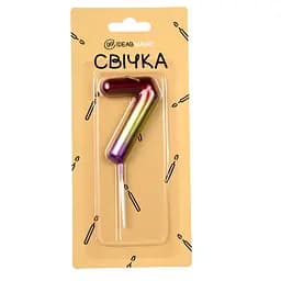 Свічка-цифра 7 блискуча 6 см