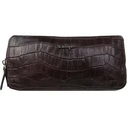 Кожаная барсетка Mykhail Ikhtyar на три отдела под крокодила коричневая sum0028927