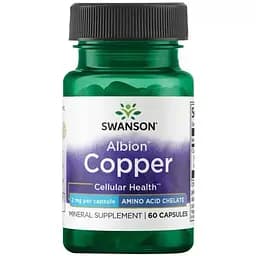 Мінеральна добавка Swanson Albion Copper 2 мг 60 капсул