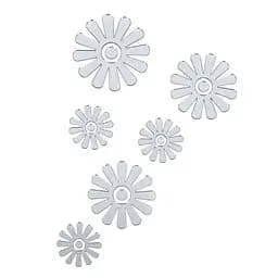 Дзеркальний декор Wall Sticker SW-00002519 акриловий самоклеючий Квіти 6 шт. срібло