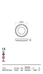 Стельовий світильник OSIRIS PL LED SMD 30W IP65 WH 3000K(5.1.2) Redo 90120 - мініатюра 3