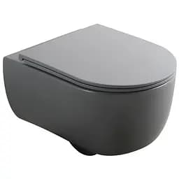 Унитаз подвесной Mixxus Premium Topper-0303-R gray 495x370x350 мм Rimless MP6657, Графит