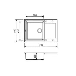 Кухонна мийка Adamant Horizon Medium 700x500x230 сірий 000000000000, Сірий - мініатюра 3