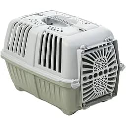 Переноска для котів і собак MPS Pratiko 2 з пластиковими дверцятами 55х36х36 см cвітло-зелена