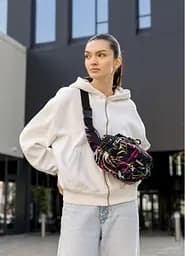 Женская сумка через плечо бананка Sambag Flex Pro принт "ABSTRACT" 30×17×15 см (85451707)