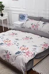 Комплект постельного белья Moon&Star полуторный 143х210 наволочки 2х70х70 Flowers Gray Бязь Gold Люкс