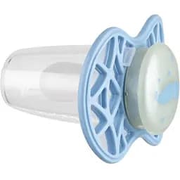 Пустушка Nuvita 7085 Air55 Cool симетрична 6m+ вуса світиться у темряві блакитна NV7085GDB