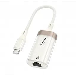 Мережевий адаптер HOCO UA41B Crystal, перехідник Type C на Ethernet RJ45, кабельний інтернет для ноутбука та смартфона