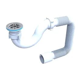 Сифон для душового піддона SantehPlast D-01 з нержавіючим випуском 1 1/2" 30412