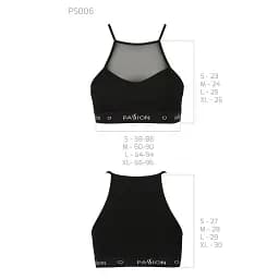 Спортивний топ із прозорою вставкою Passion PS006 TOP black L - мініатюра 3