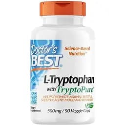 Аминокислота Doctor's Best L-Tryptophan 500 mg 90 вегакапсул