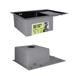 Кухонна мийка Lidz Handmade H6350BR інтегрована крило зправа BlackPVD у комплекті з дозатором та корзиною, Чорний - мініатюра 4
