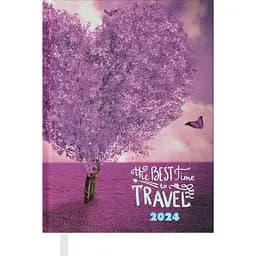 Ежедневник датированный Buromax Romantic 2024 A5 фиолетовый (BM.2170-07)