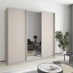 Шкаф-купе трехдверный MebelStar Стандарт AL 2ДСП/Зеркало 210x45x210 см Кашемир (MBS-2929)