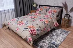 Комплект постільної білизни Moon&Star Бязь Gold Люкс Peony Brown сімейний 143х210х2 наволочки 2х70х70