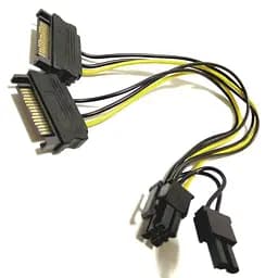 Кабель живлення для відеокарти 6+2-pin Male - 2 x SATA Male (S0637)