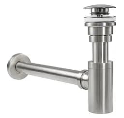 Сифон для раковини Rea nickel brushed універсальний + click-clack REA-A4400, Никель - мініатюра 3