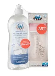 Бутылка с широким горлышком Canpol babies Little Cutie с жидкостью для мытья бутылочек и сосок, светло-розовый (0227_ua)