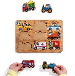 Деревянный пазл-вкладыш "Транспорт" Ubee 9 элементов ПСД130