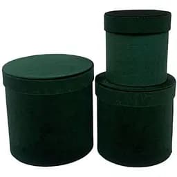 Набор подарочных коробок UFO W2907 Velvet green круглые 3 шт. (W2907 Набор 3 шт VELVET GREEN кр)