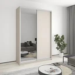Шкаф-купе двухдверный MebelStar Комбо AL ДСП/Зеркало 160x60x240 см Кашемир (MBS-4137)