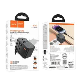 Зарядний пристрій Hoco AC17 USB/ 2 PD Type-C 65W чорний - мініатюра 8