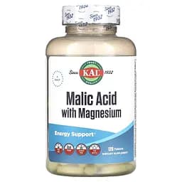 Яблучна кислота та магній KAL Malic Acid with Magnesium, 120 таблеток для підтримки м'язів і нервової системи