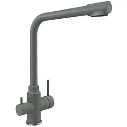 Смеситель под фильтр Platinum KT 8201 (8626) поворотный двухрычажный из нержавеющей стали серый металлик