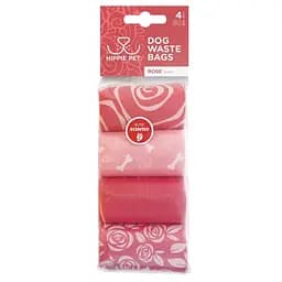 Пакети для прибирання фекалій Hippie Pet з ароматом троянди 4х15 шт.