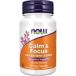 Зембрин Now Foods Calm & Focus with Zembrin & GABA 60 капсул