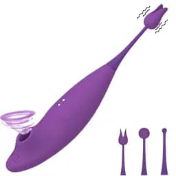 Вакуумний вібратор 3-в-1 I’MCUM Dual Desire з 10 режимами Фіолетовий (IM-ZDB205)