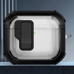 Футляр протиударний Locking Button для навушників Airpods 4 Black - мініатюра 2