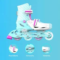 Роликові ковзани Neon Inline розмір 30-33 бірюзові (NT07T4) - мініатюра 4