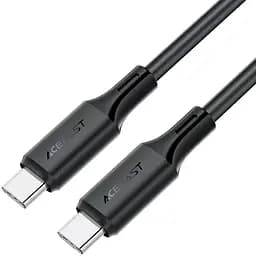Кабель Acefast C17-03 USB-C to USB-C силиконовый зарядный кабель для передачи данных черный
